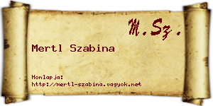 Mertl Szabina névjegykártya